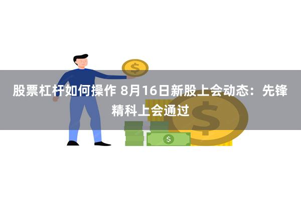 股票杠杆如何操作 8月16日新股上会动态：先锋精科上会通过