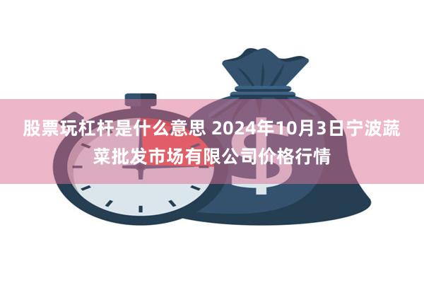 股票玩杠杆是什么意思 2024年10月3日宁波蔬菜批发市场有限公司价格行情